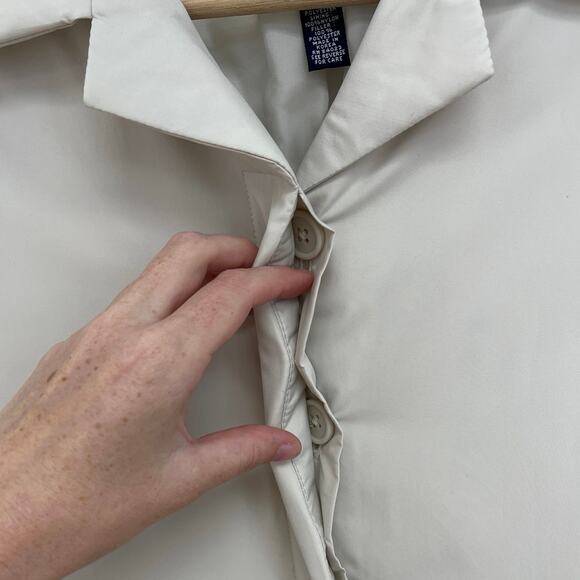 Vintage Gap Normcore 90s Minimalist Basic Neutral Puffer Boxy Crop Jacket XS - Picture 7 of 11